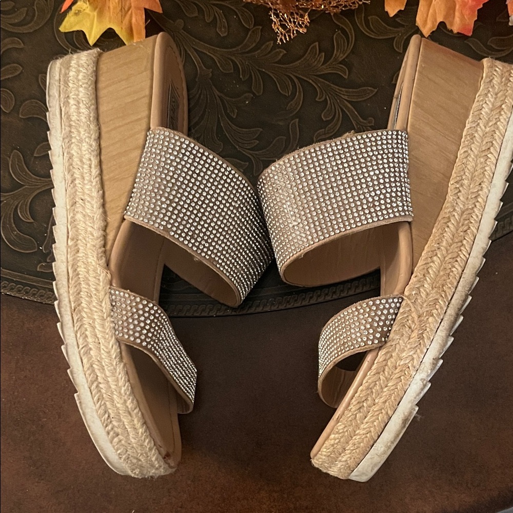 Steve Madden Women's Sparkling Silver Sandals - Picture 4 of 6